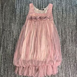 The Hanger Women’s Size Medium Satin Lined Puff Tank‎ Dress Blush Pink GirlCore